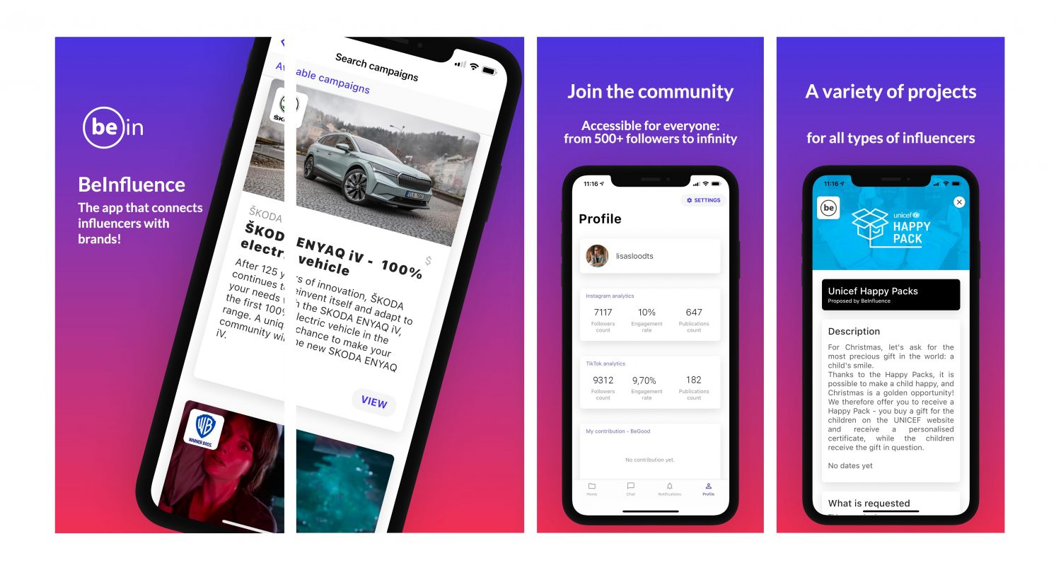 Logo de la startup BeInfluence lance une application pour les influenceurs